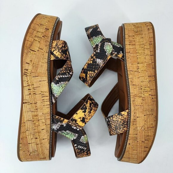 Franco Sarto Women's Ozio Brown Synthetic Platform Sandals Size 8.5M - Picture 5 of 8